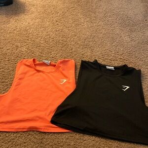 2 cropped gym shark tank tops! Pink and Black